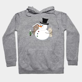 Happy Christmas Snowman Illustration Hoodie